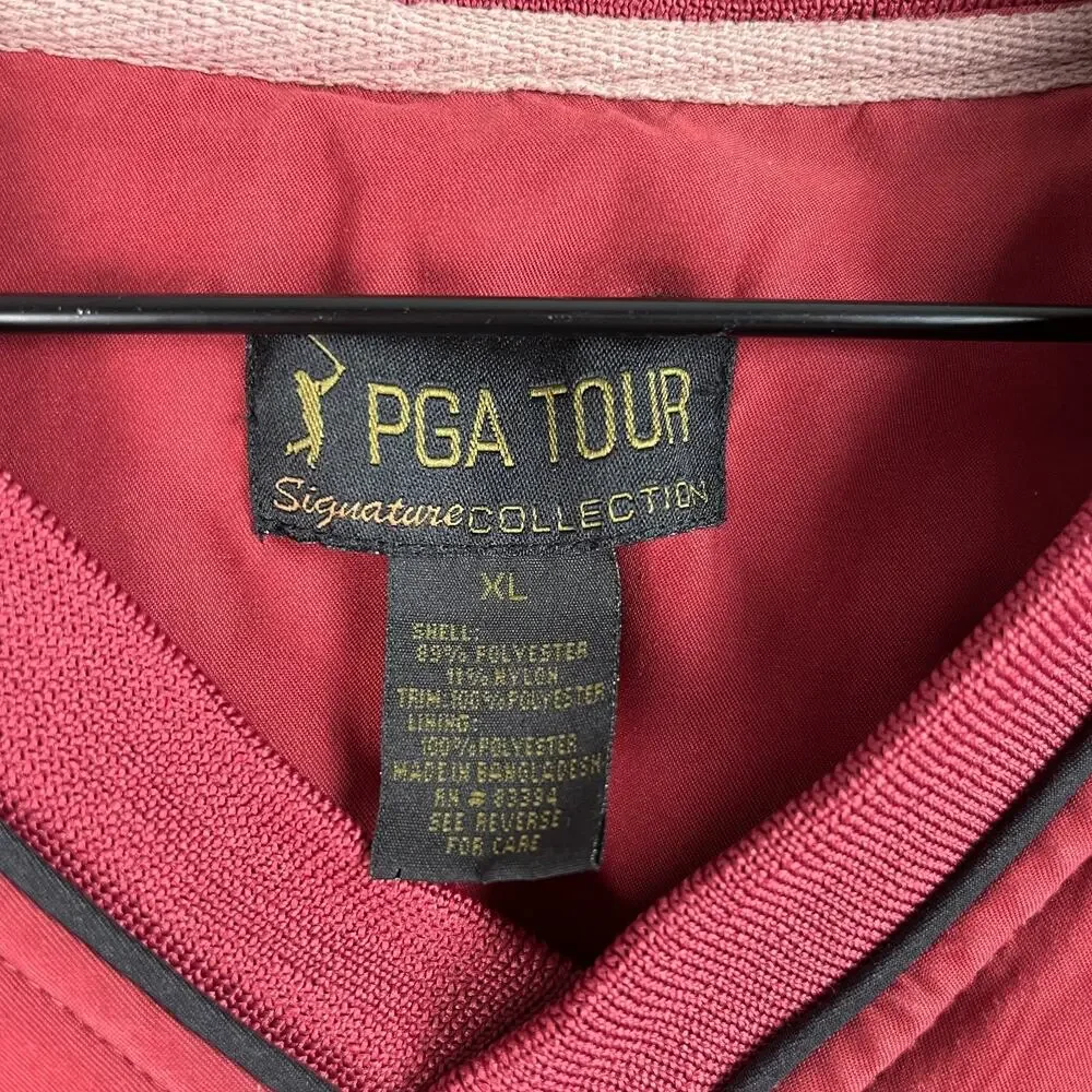 PGA Tour Signature Collection Sweater Vest Men’s XL Red Preppy Grandpa Academia